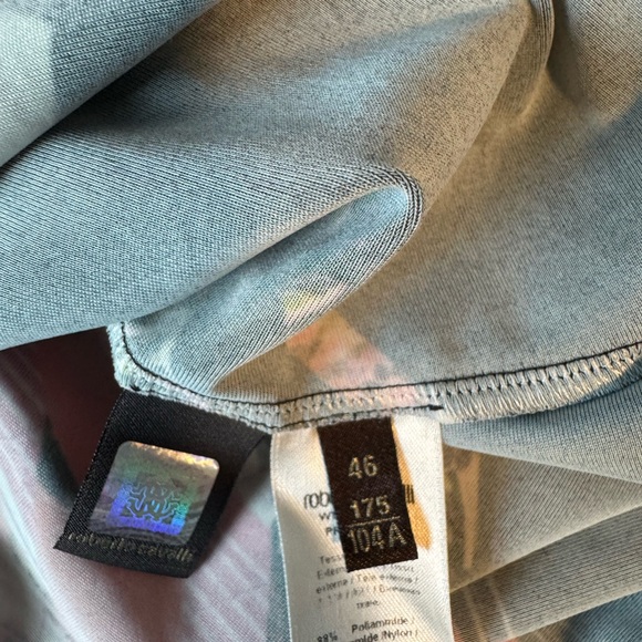 Roberto Cavalli Multicolor Pink & Black Lace-Trim V-Neck Top - Picture 7 of 8